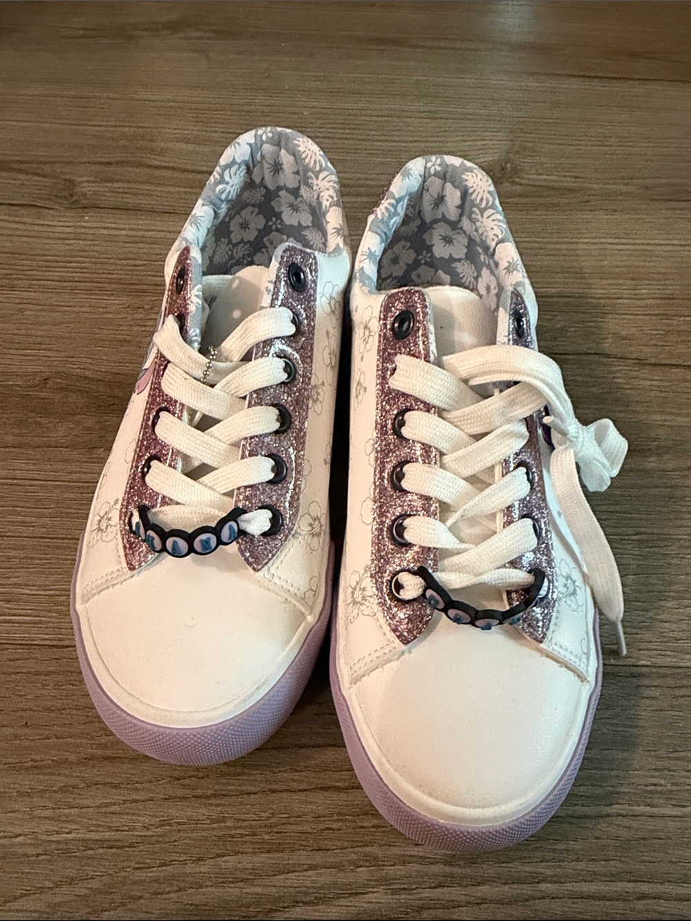 Disney White and Light Purple Girls' Athletic Sneakers